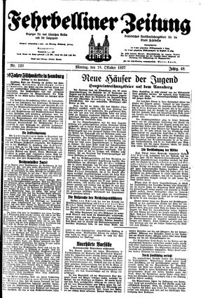 Fehrbelliner Zeitung vom 18.10.1937