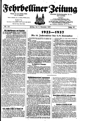 Fehrbelliner Zeitung vom 05.11.1937