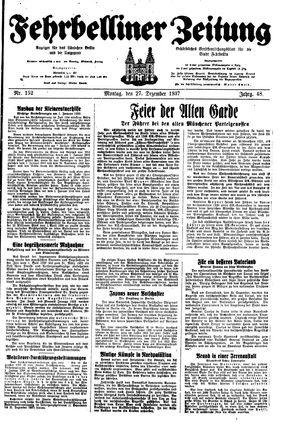 Fehrbelliner Zeitung vom 27.12.1937