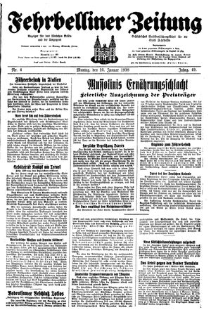 Fehrbelliner Zeitung on Jan 10, 1938