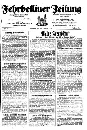 Fehrbelliner Zeitung vom 19.01.1938