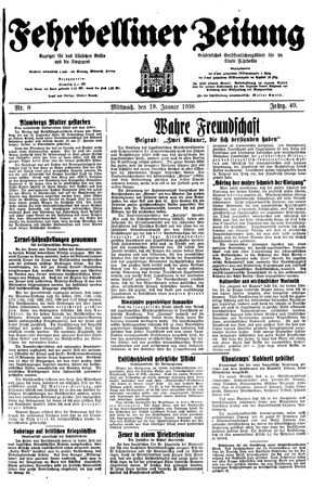 Fehrbelliner Zeitung vom 19.01.1938