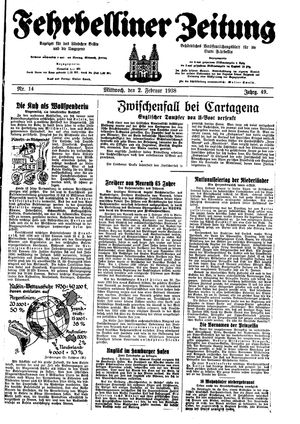 Fehrbelliner Zeitung vom 02.02.1938