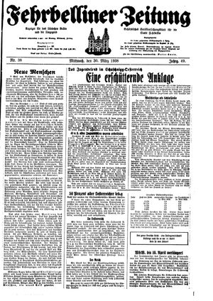 Fehrbelliner Zeitung on Mar 30, 1938