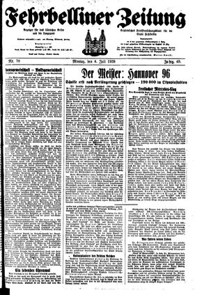 Fehrbelliner Zeitung vom 04.07.1938