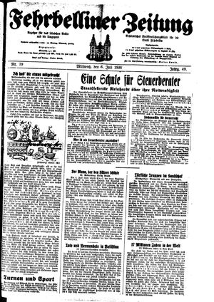 Fehrbelliner Zeitung vom 06.07.1938