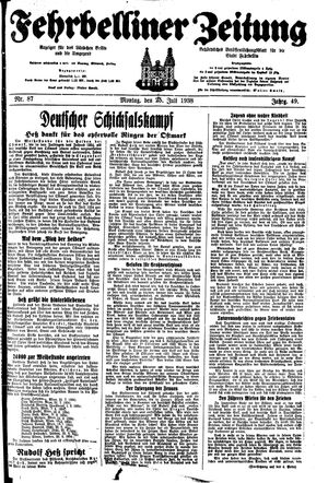 Fehrbelliner Zeitung on Jul 25, 1938