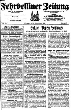 Fehrbelliner Zeitung vom 02.11.1938