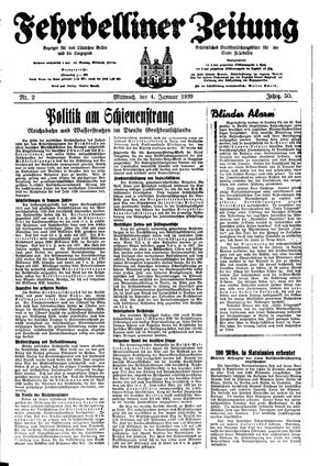 Fehrbelliner Zeitung vom 04.01.1939