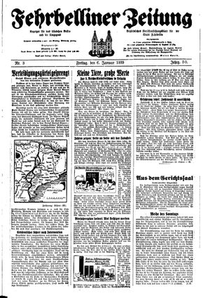 Fehrbelliner Zeitung on Jan 6, 1939