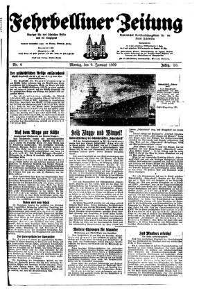 Fehrbelliner Zeitung vom 09.01.1939