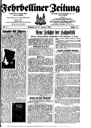 Fehrbelliner Zeitung vom 11.01.1939