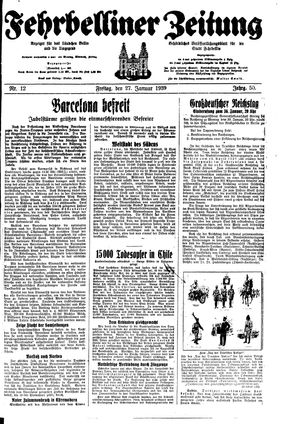 Fehrbelliner Zeitung on Jan 27, 1939