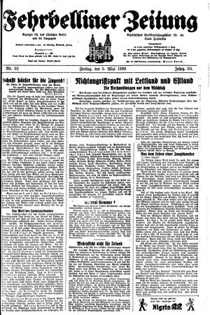 Fehrbelliner Zeitung vom 05.05.1939