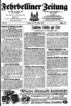 Fehrbelliner Zeitung vom 12.05.1939