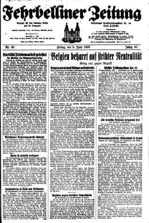 Fehrbelliner Zeitung vom 09.06.1939