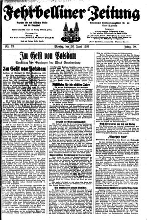 Fehrbelliner Zeitung vom 26.06.1939