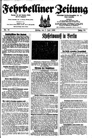 Fehrbelliner Zeitung vom 07.07.1939
