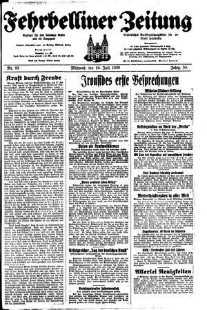 Fehrbelliner Zeitung vom 19.07.1939