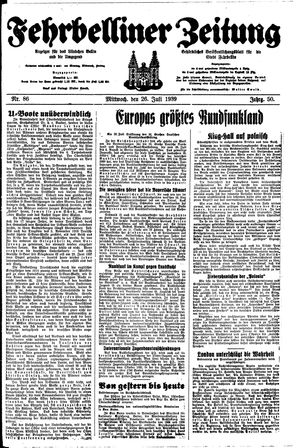 Fehrbelliner Zeitung vom 26.07.1939