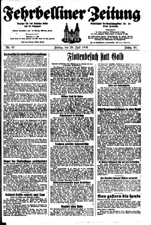 Fehrbelliner Zeitung vom 28.07.1939