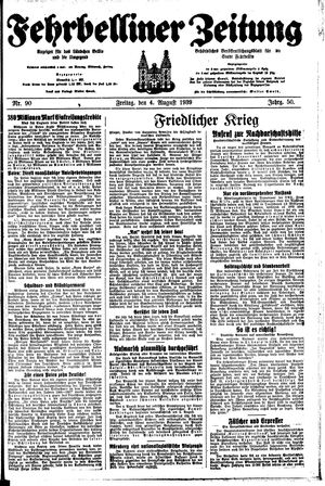 Fehrbelliner Zeitung vom 04.08.1939