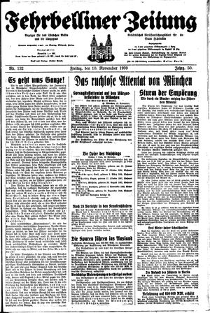 Fehrbelliner Zeitung on Nov 10, 1939