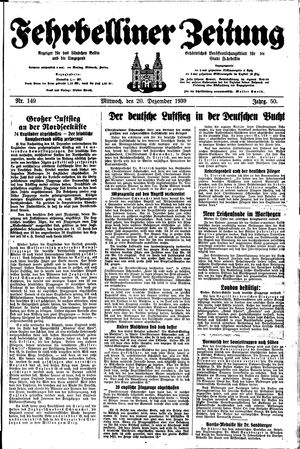 Fehrbelliner Zeitung vom 20.12.1939