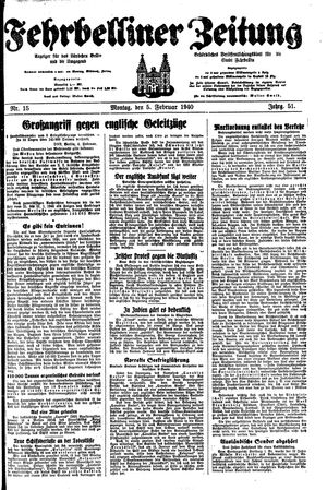 Fehrbelliner Zeitung vom 05.02.1940