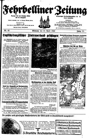 Fehrbelliner Zeitung vom 10.04.1940