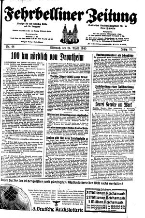 Fehrbelliner Zeitung vom 24.04.1940