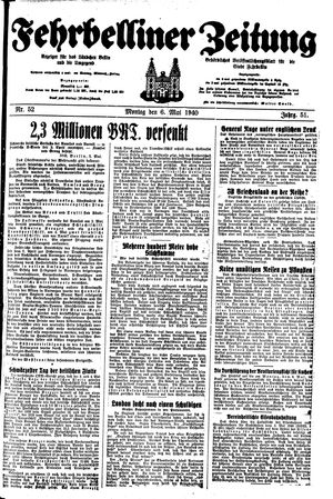 Fehrbelliner Zeitung vom 06.05.1940