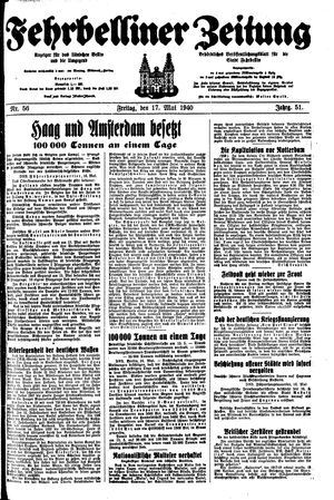 Fehrbelliner Zeitung on May 17, 1940