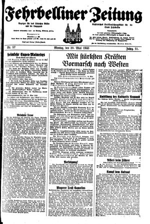 Fehrbelliner Zeitung on May 20, 1940