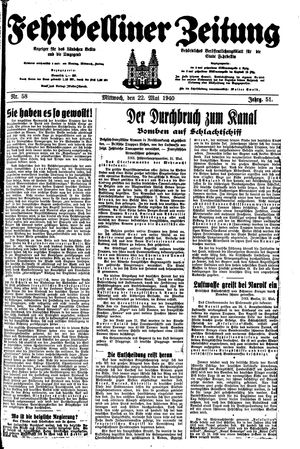 Fehrbelliner Zeitung vom 22.05.1940