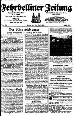 Fehrbelliner Zeitung vom 24.05.1940