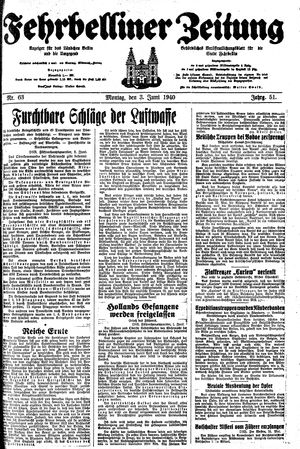 Fehrbelliner Zeitung vom 03.06.1940