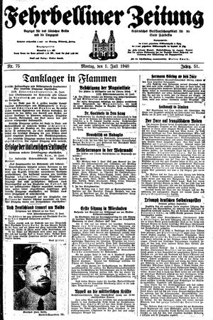 Fehrbelliner Zeitung vom 01.07.1940