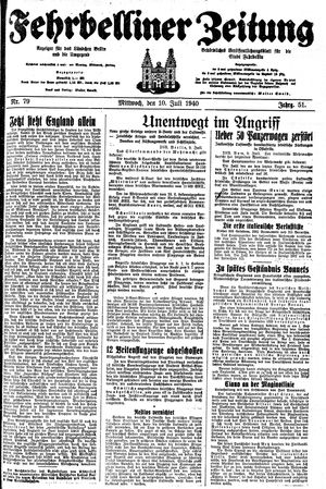 Fehrbelliner Zeitung vom 10.07.1940