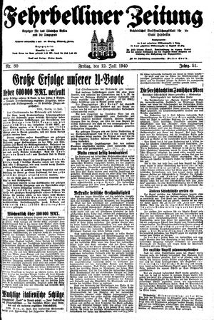 Fehrbelliner Zeitung vom 12.07.1940