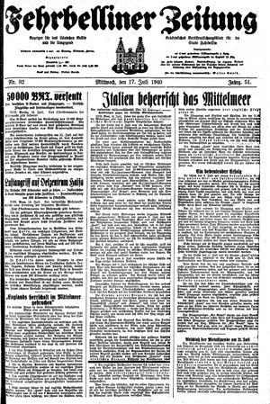 Fehrbelliner Zeitung vom 17.07.1940