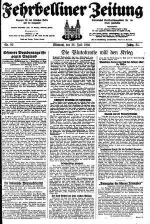Fehrbelliner Zeitung vom 24.07.1940