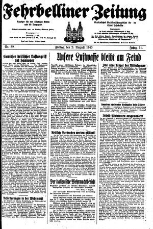 Fehrbelliner Zeitung vom 02.08.1940