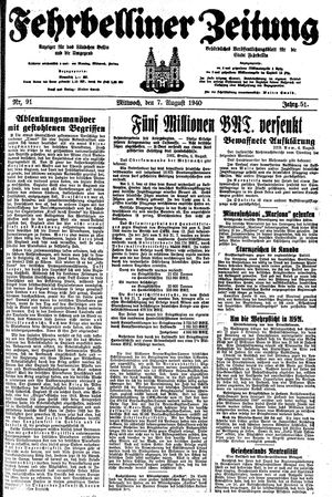 Fehrbelliner Zeitung vom 07.08.1940