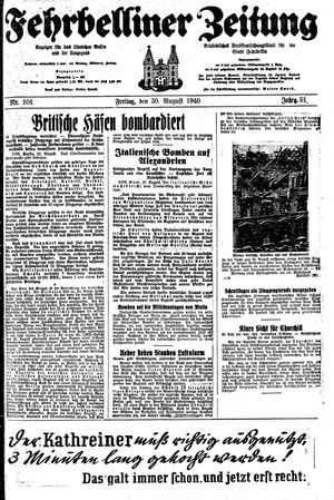 Fehrbelliner Zeitung vom 30.08.1940