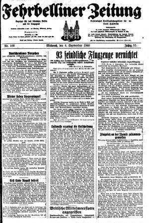 Fehrbelliner Zeitung vom 04.09.1940