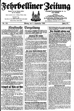 Fehrbelliner Zeitung vom 09.09.1940