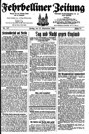 Fehrbelliner Zeitung vom 13.09.1940