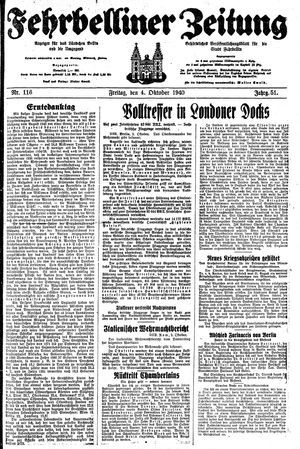 Fehrbelliner Zeitung vom 04.10.1940