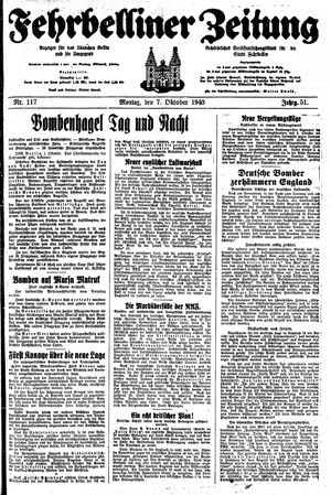 Fehrbelliner Zeitung on Oct 7, 1940
